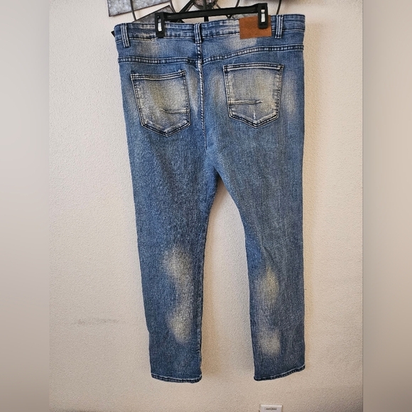 Waimea Men's Distressed Slimmer Fif Blue Jeans Size 40/32 . - Picture 9 of 12